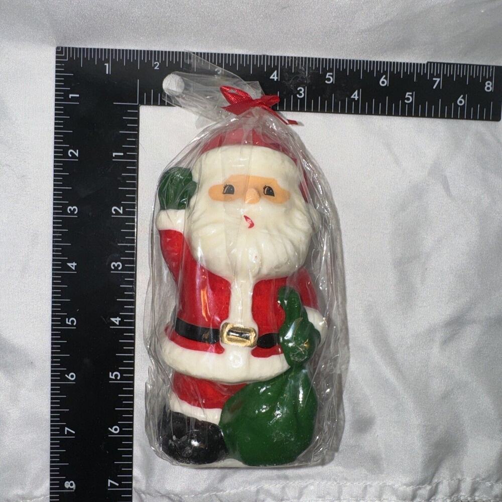 Vintage Kmart Santa Claus Christmas Holiday Unscented 5 1/2" Candles Set of 2 - Picture 7 of 7